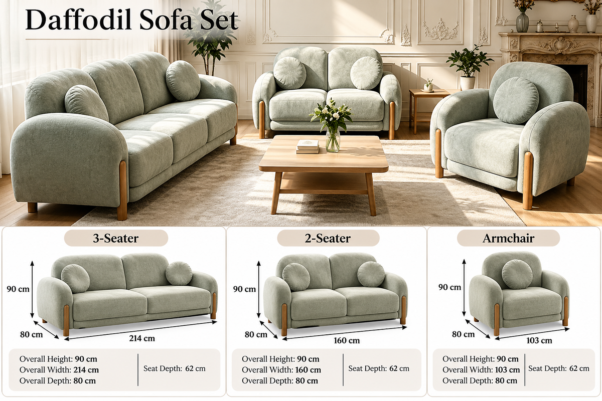 Daffodil Sofa Set – Modern 3+2+1 Living Room Sofa Collection