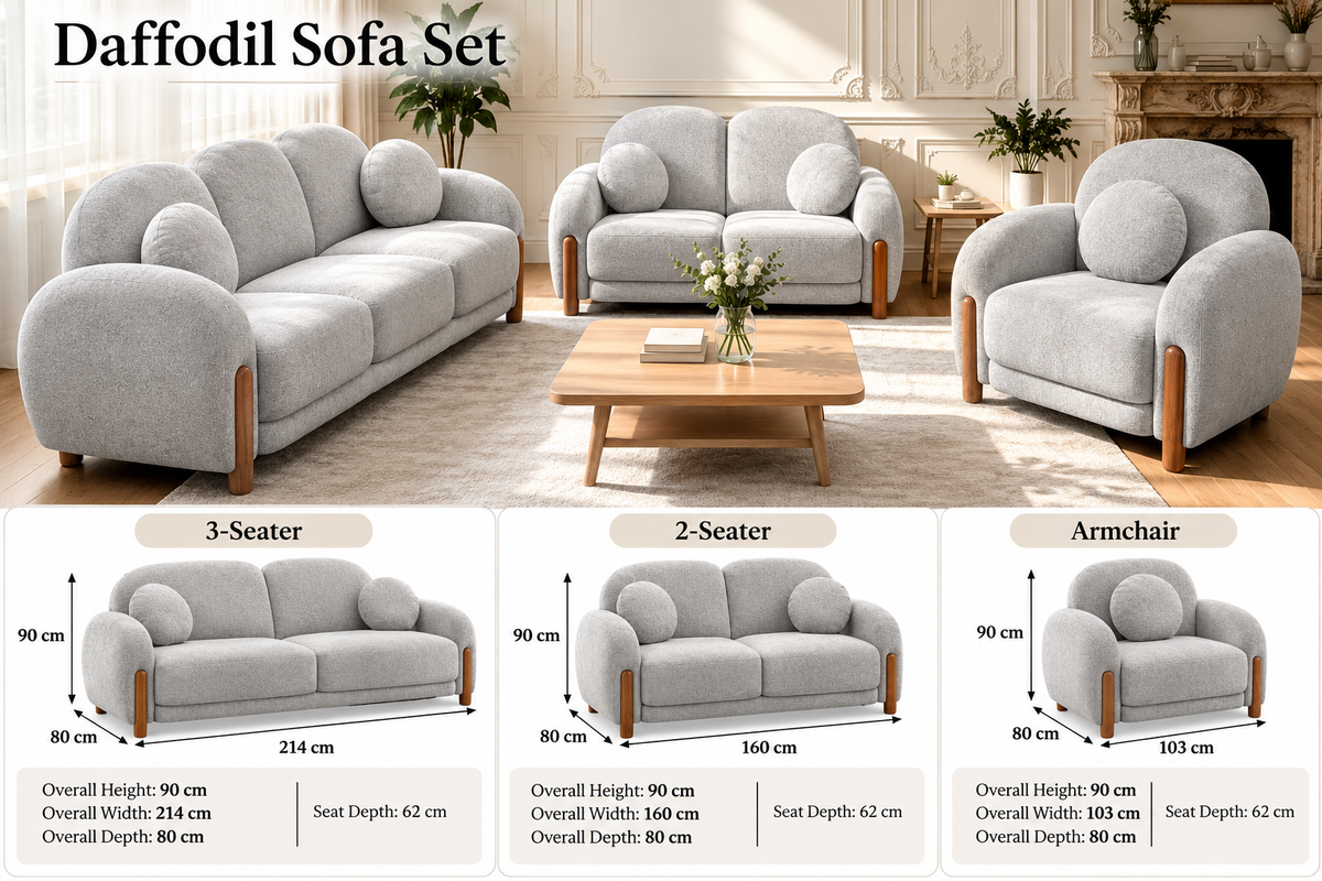 Daffodil Sofa Set – Modern 3+2+1 Living Room Sofa Collection
