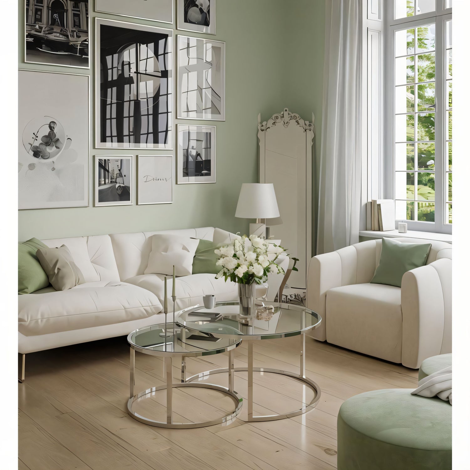 NOVA COFFE TABLE-SILVER GLASS