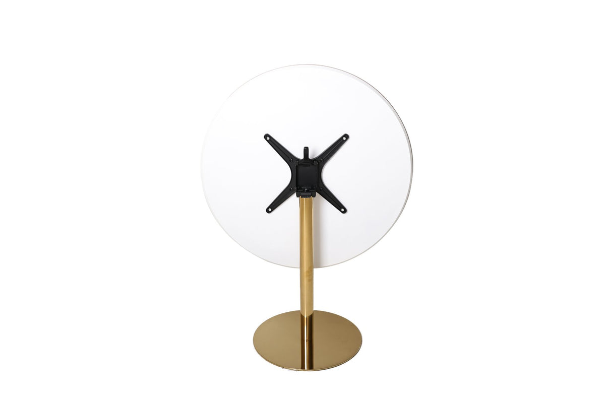 White Smoke Luxe Folding Round Dining Table – Silver Chrome, Gold Chrome & Matt Black