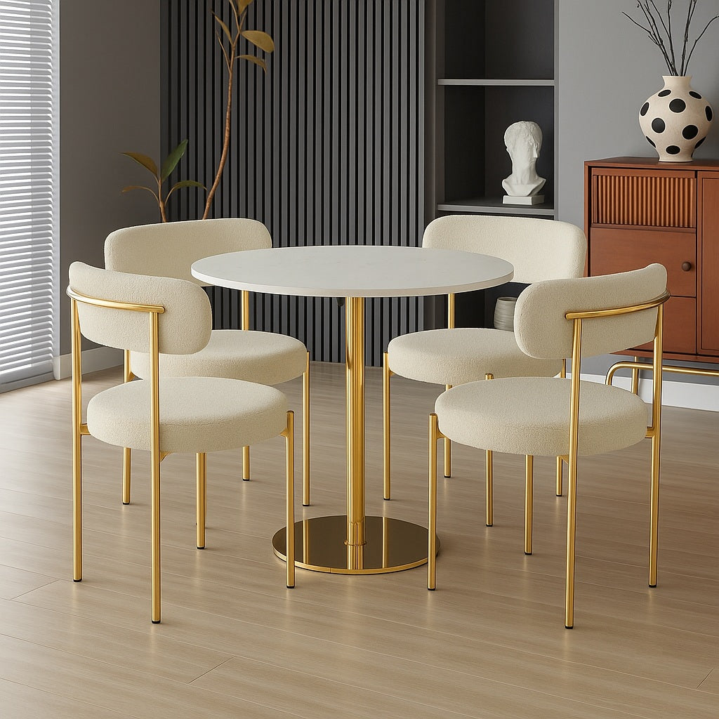 Luxe Round Dining Table Gold