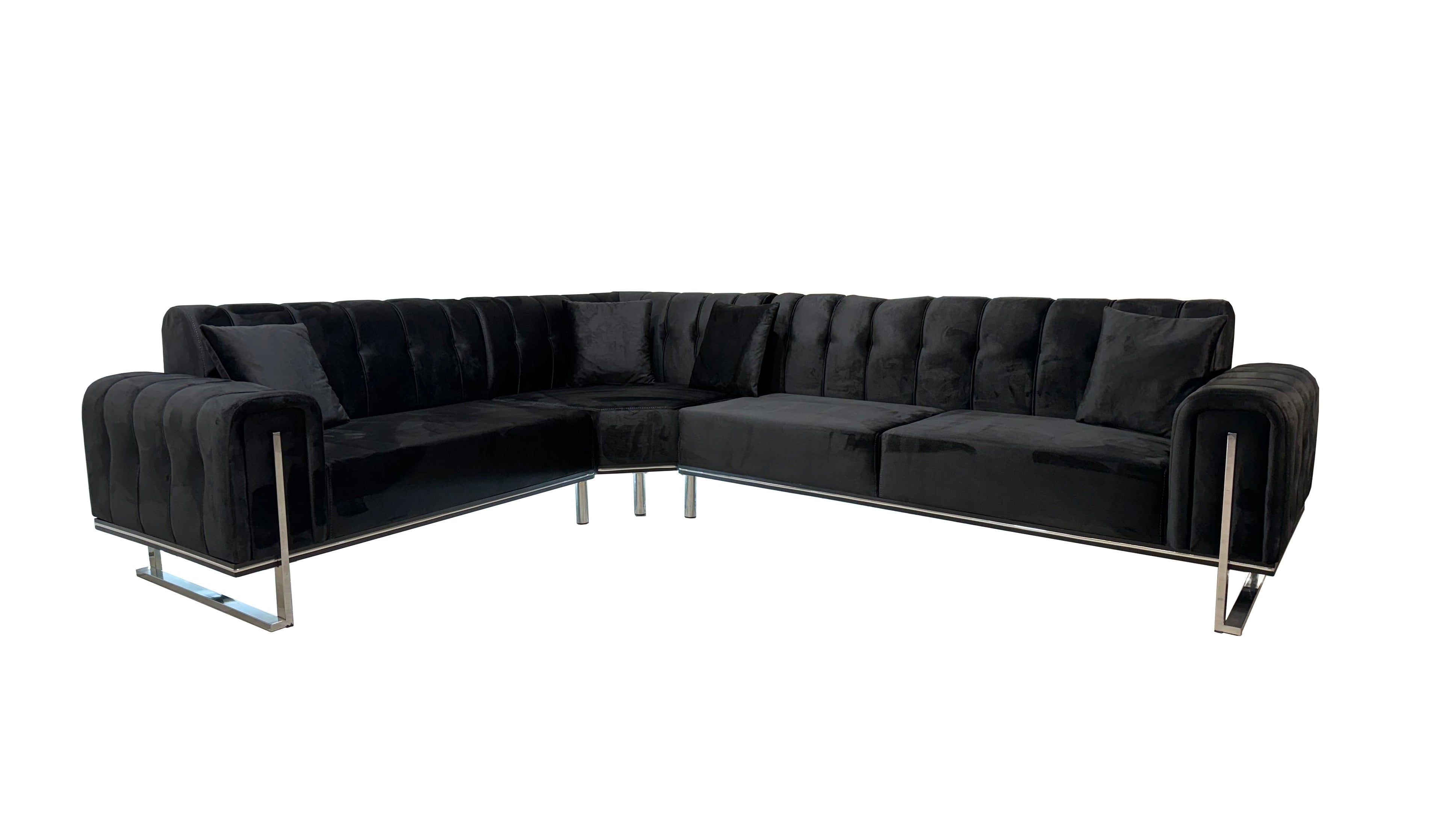 London Corner Sofa-Velvet