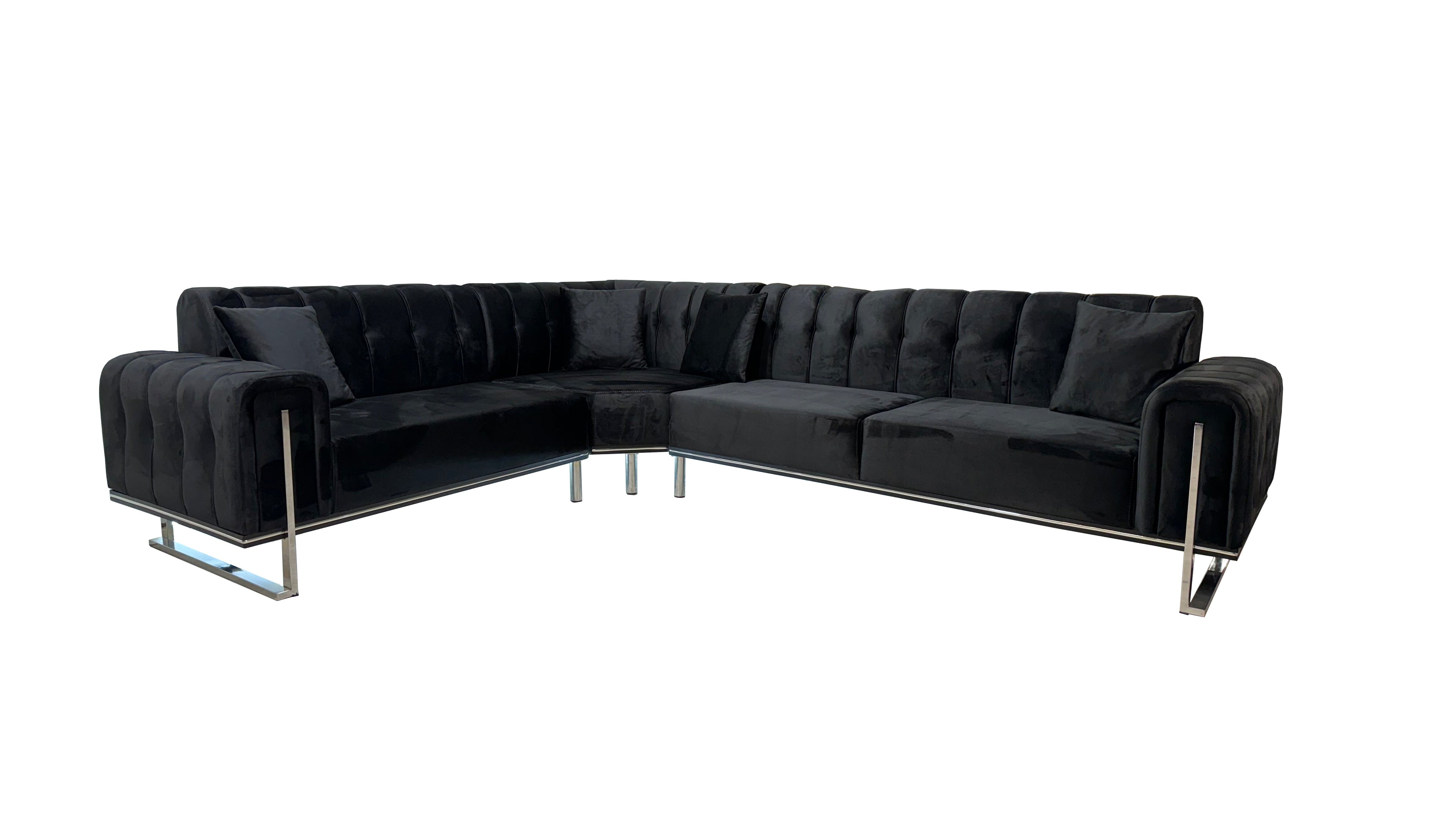London Corner Sofa-Velvet