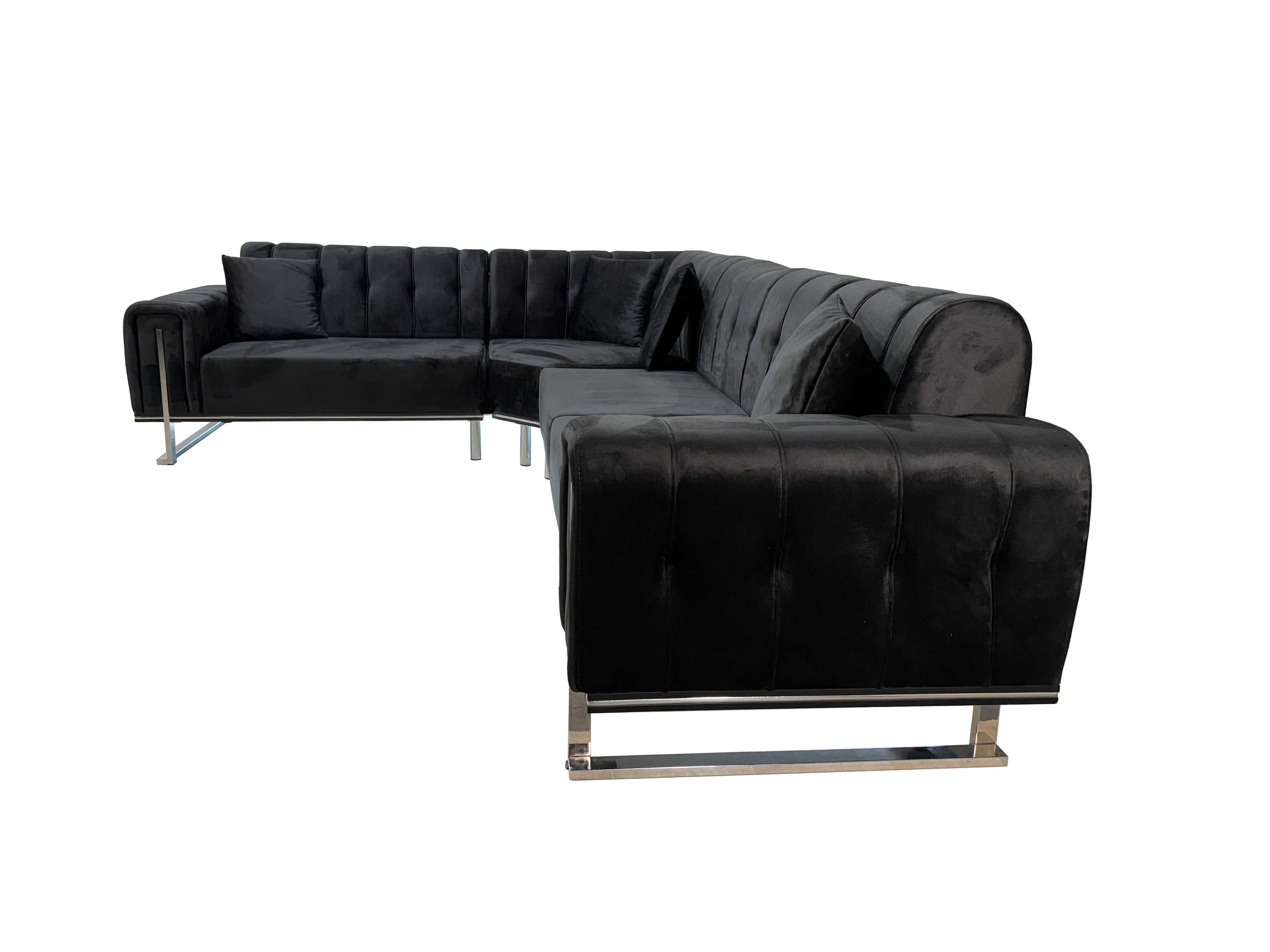 London Corner Sofa-Velvet