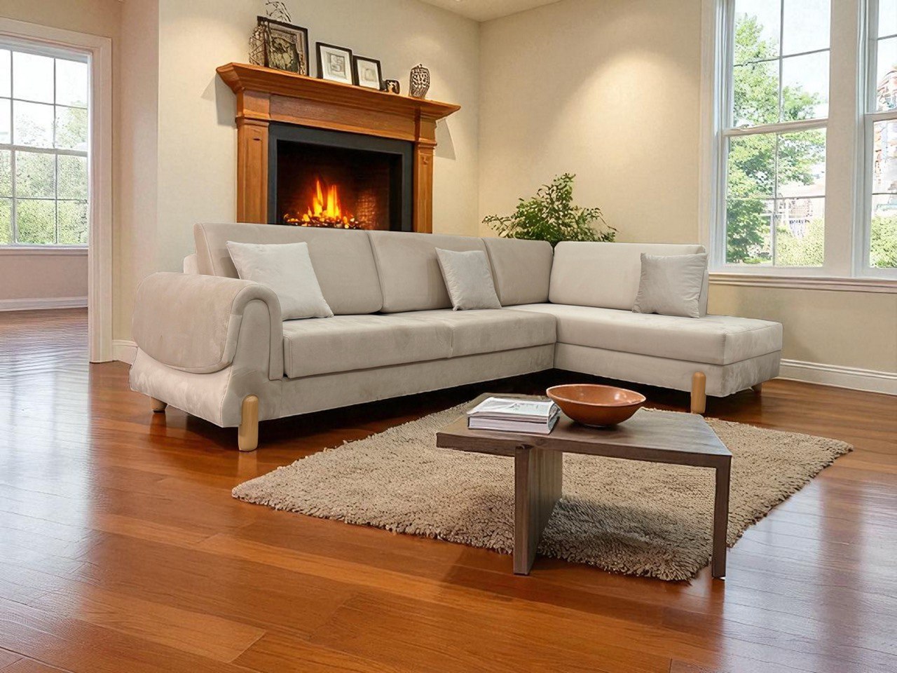 Lavender Corner Sofa bed storage