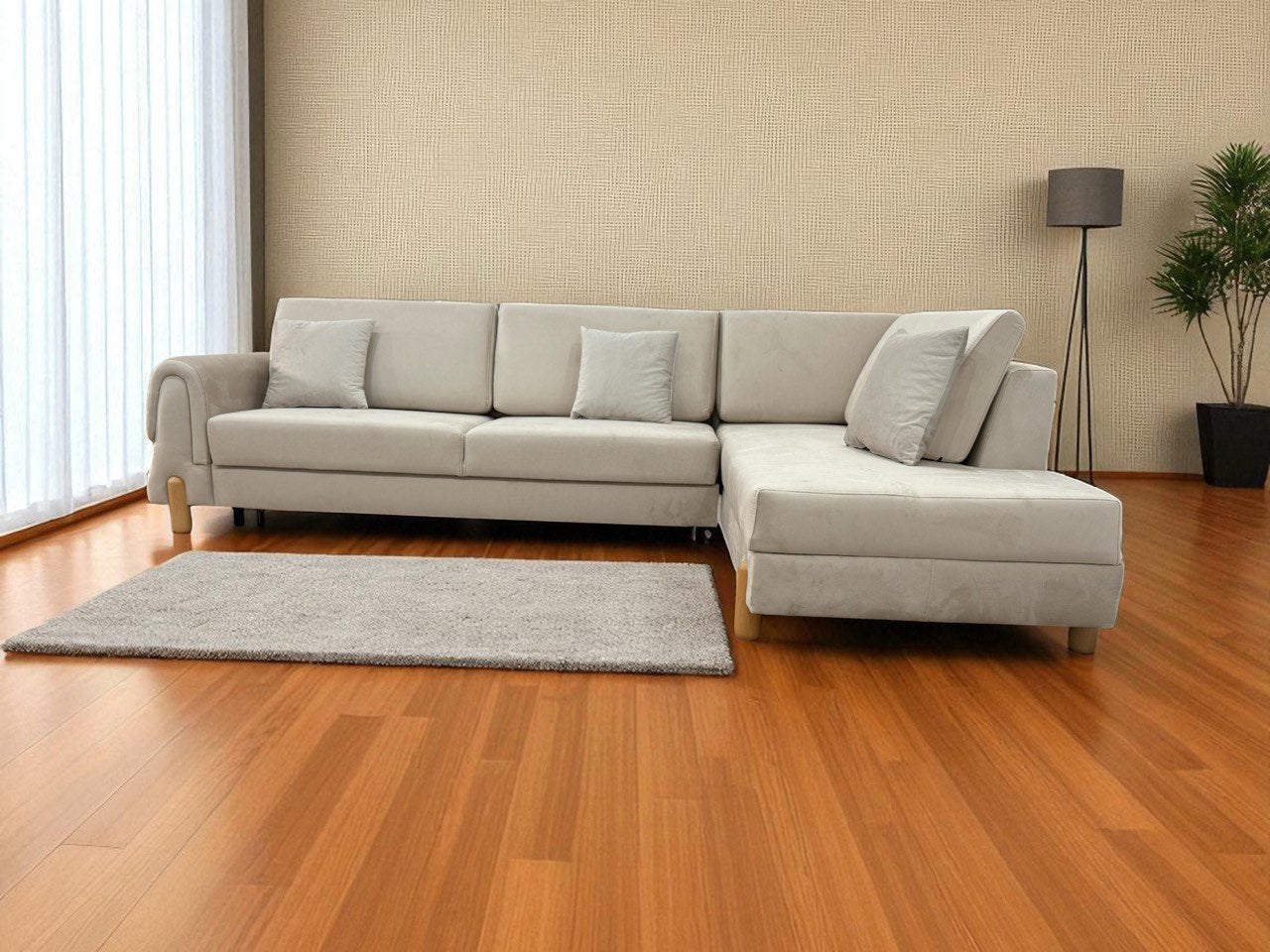 Lavender Corner Sofa bed storage