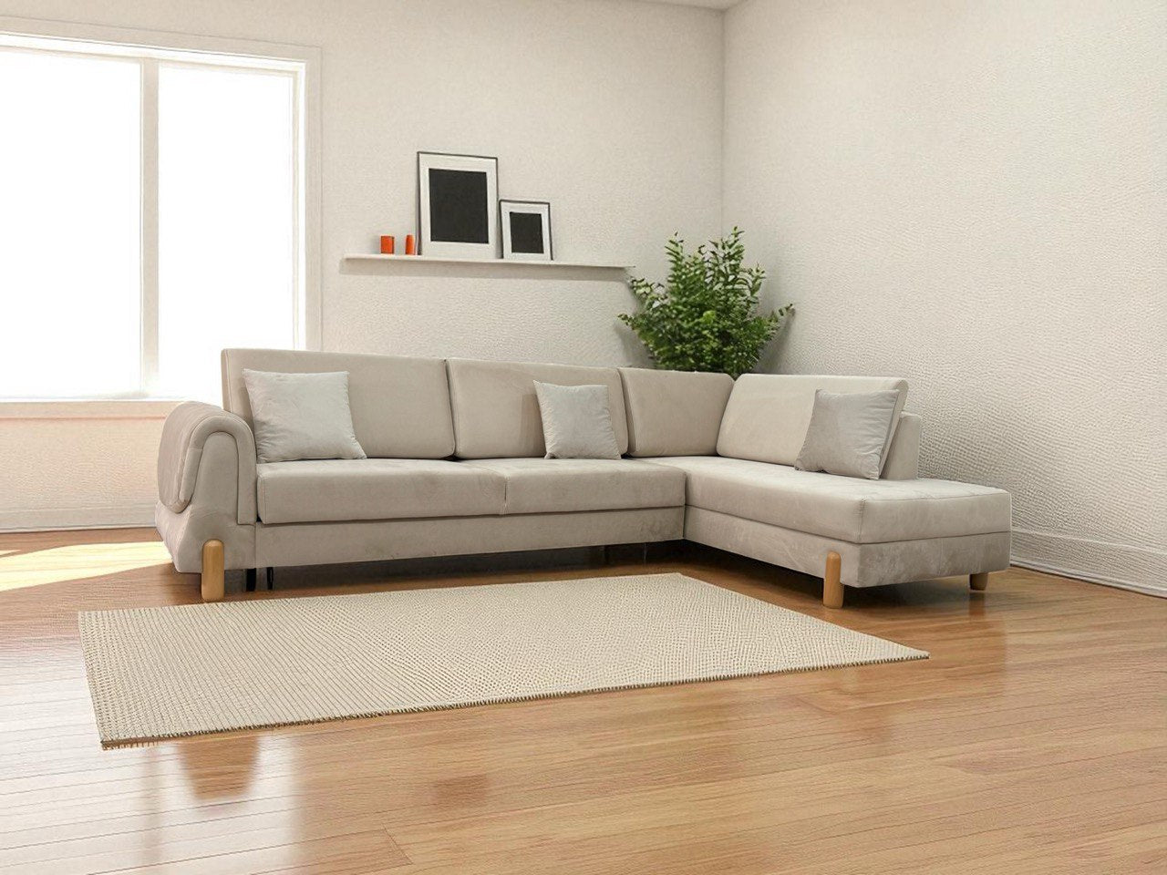 Lavender Corner Sofa bed storage