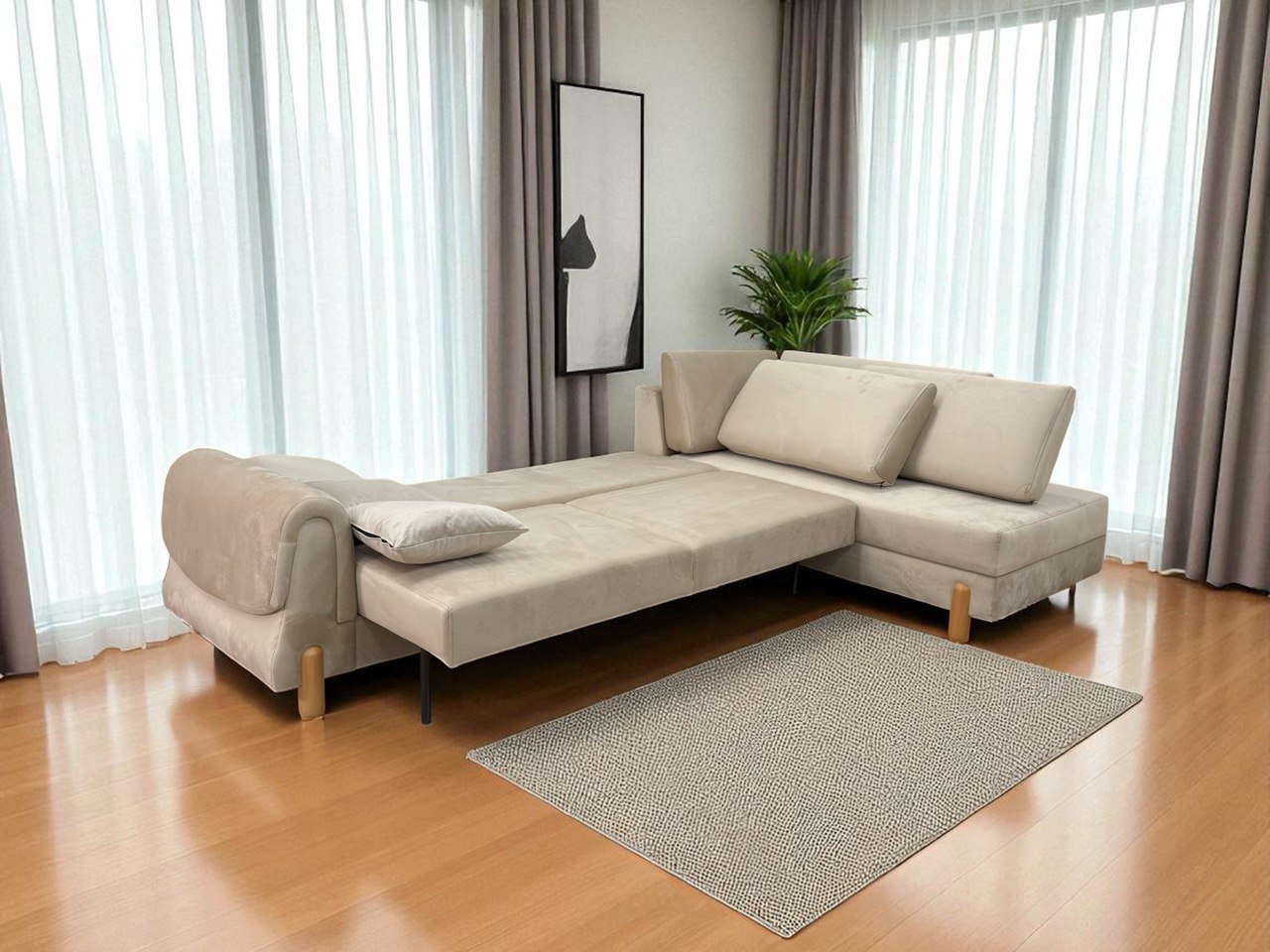 Lavender Corner Sofa bed storage