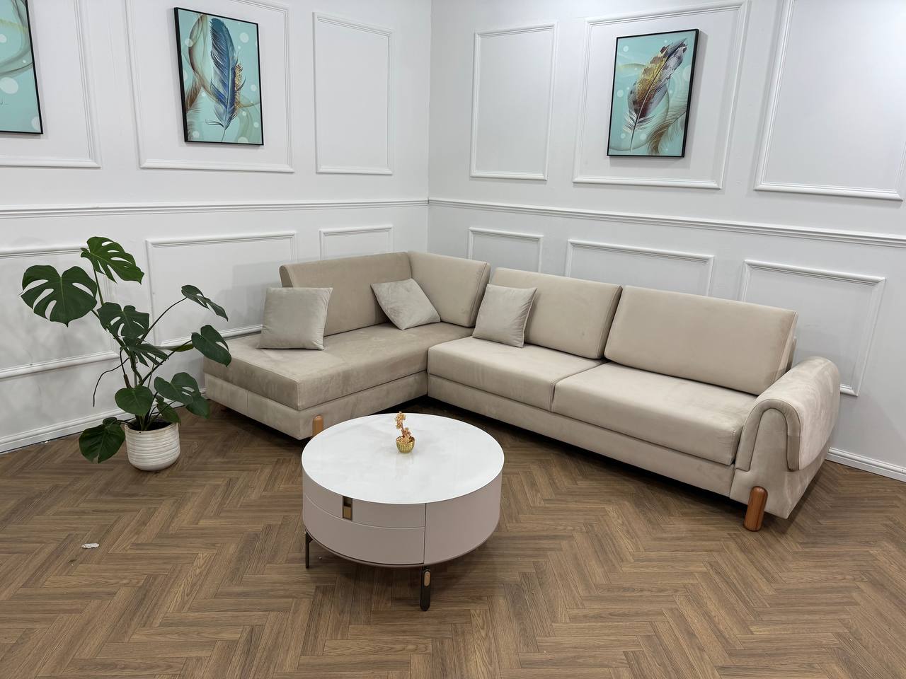 Lavender Corner Sofa bed storage