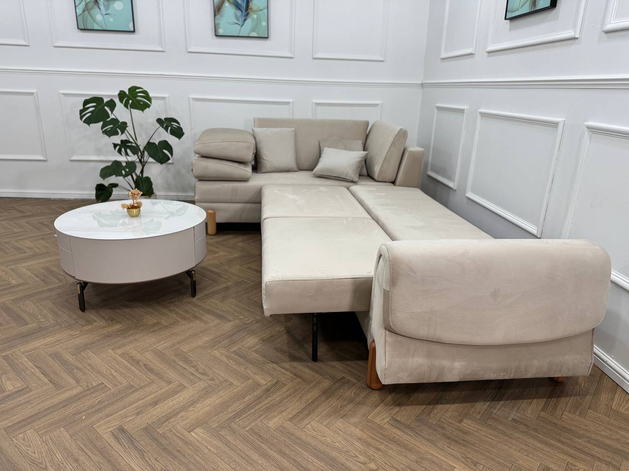 Lavender Corner Sofa bed storage