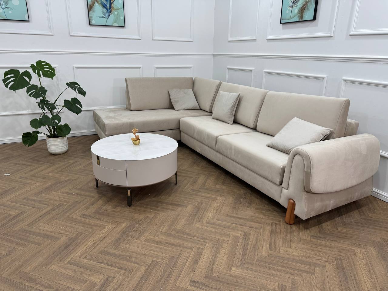 Lavender Corner Sofa bed storage