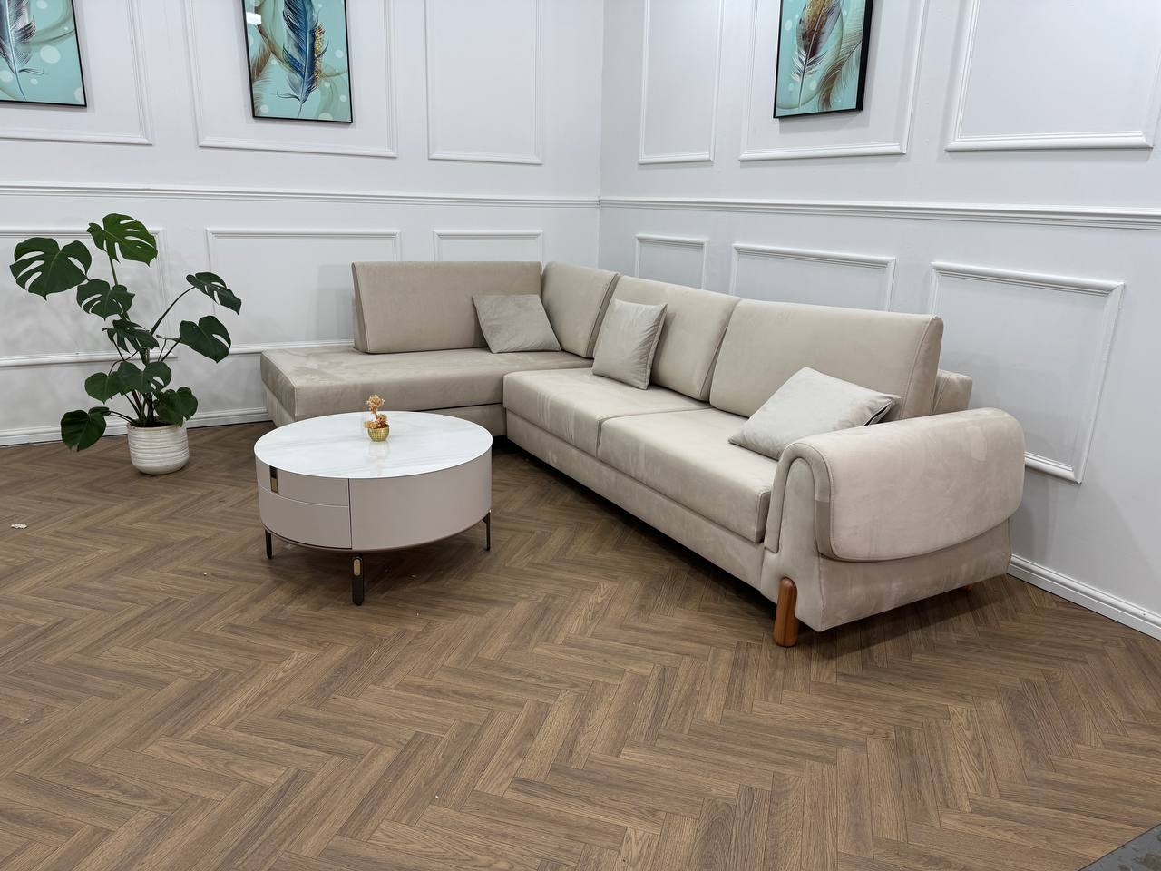 Lavender Corner Sofa bed storage