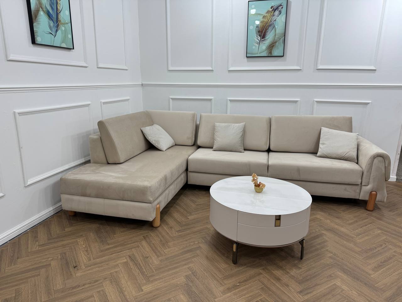 Lavender Corner Sofa bed storage