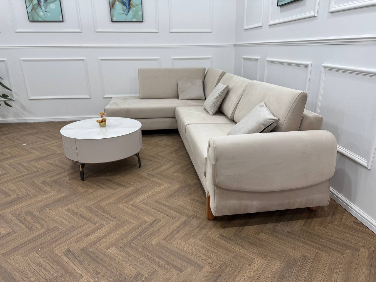 Lavender Corner Sofa bed storage