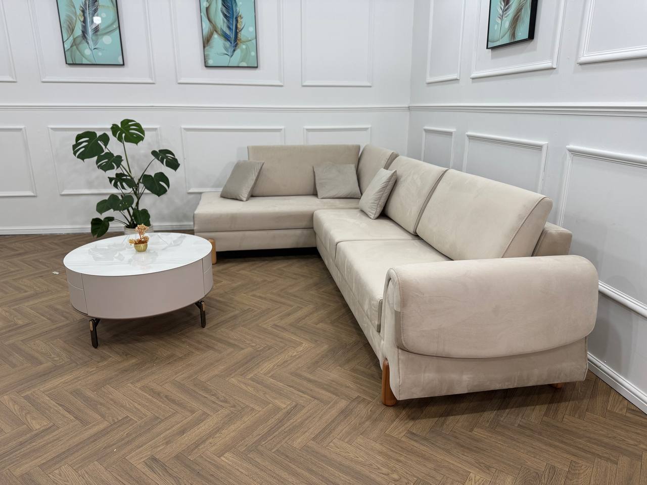 Lavender Corner Sofa bed storage