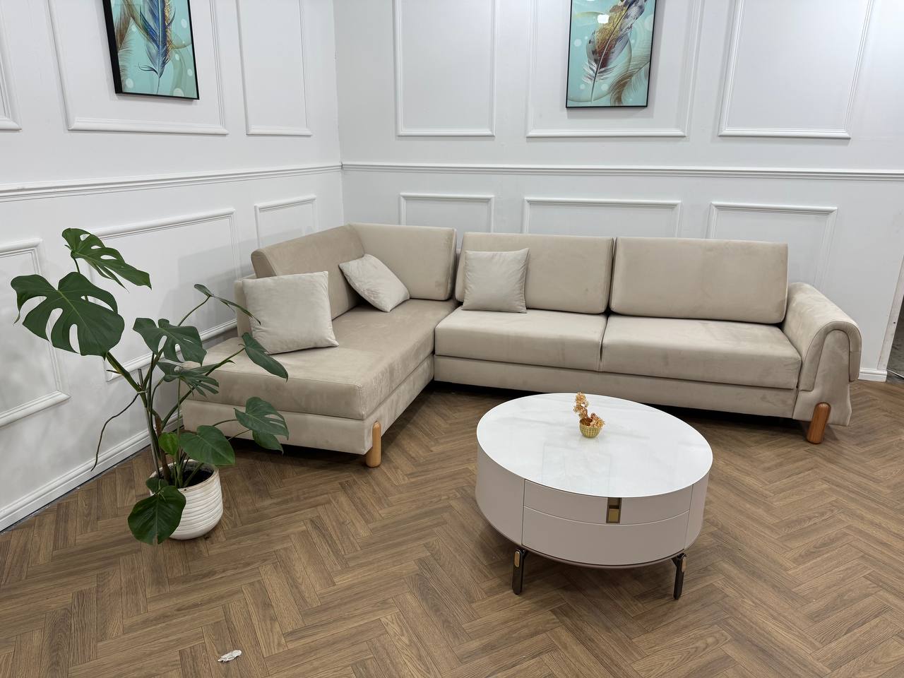 Lavender Corner Sofa bed storage