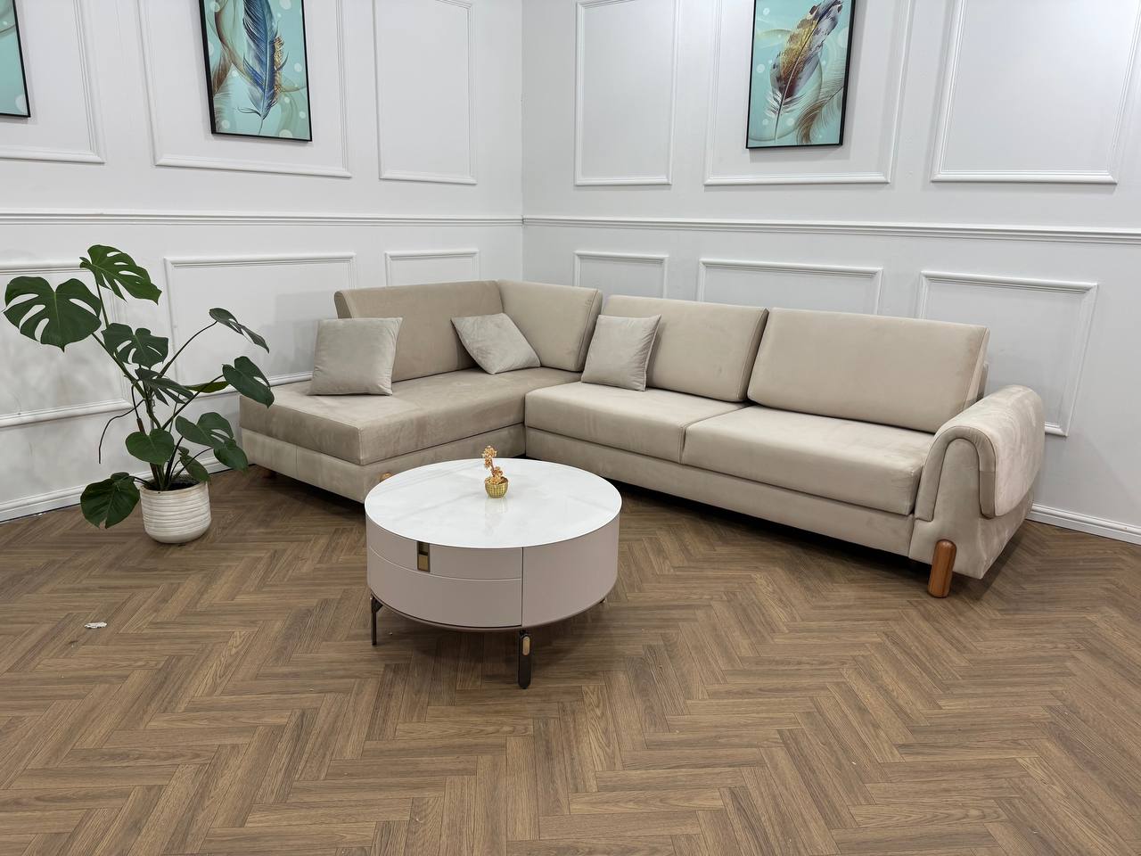 Lavender Corner Sofa bed storage