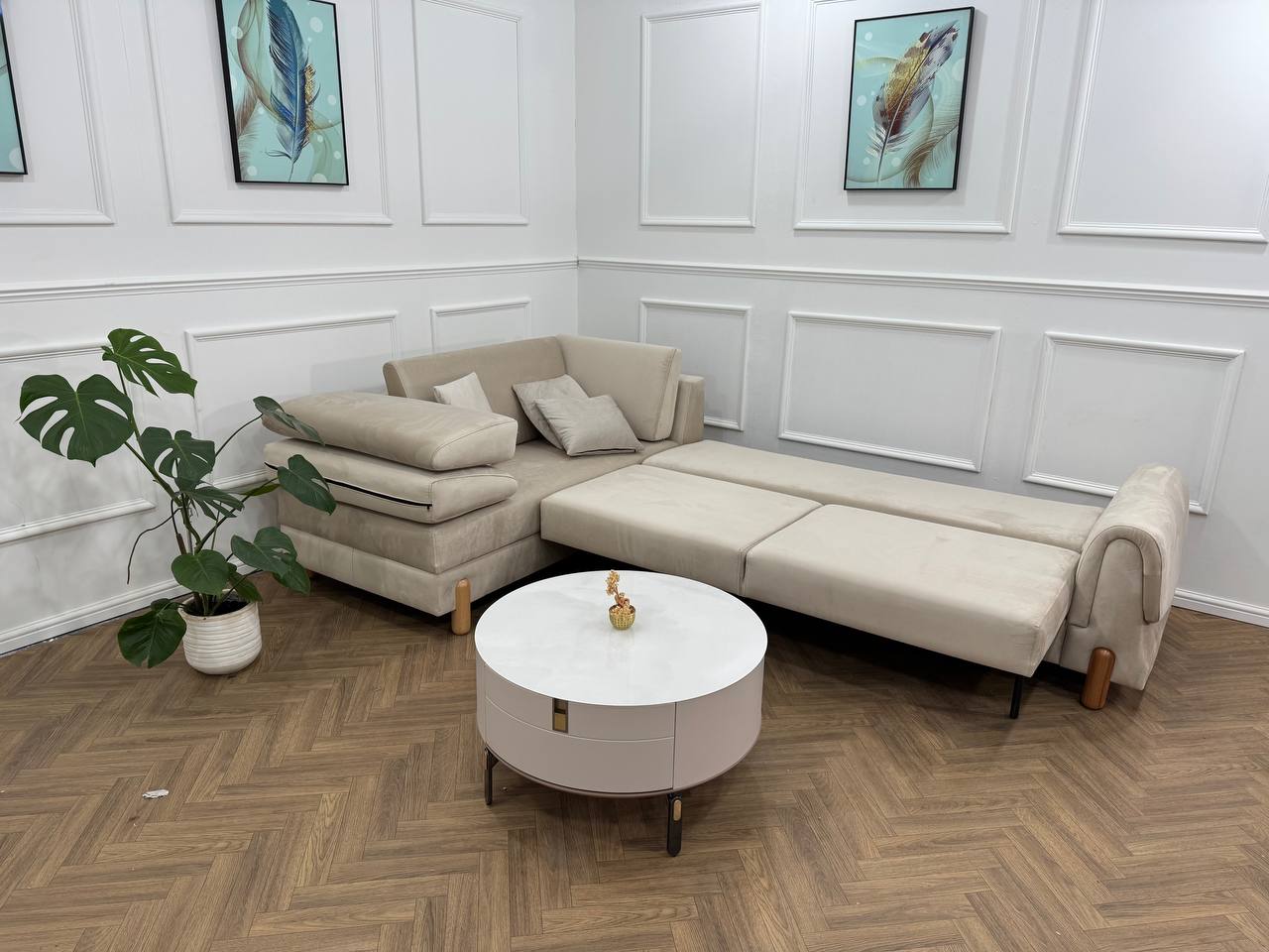 Lavender Corner Sofa bed storage