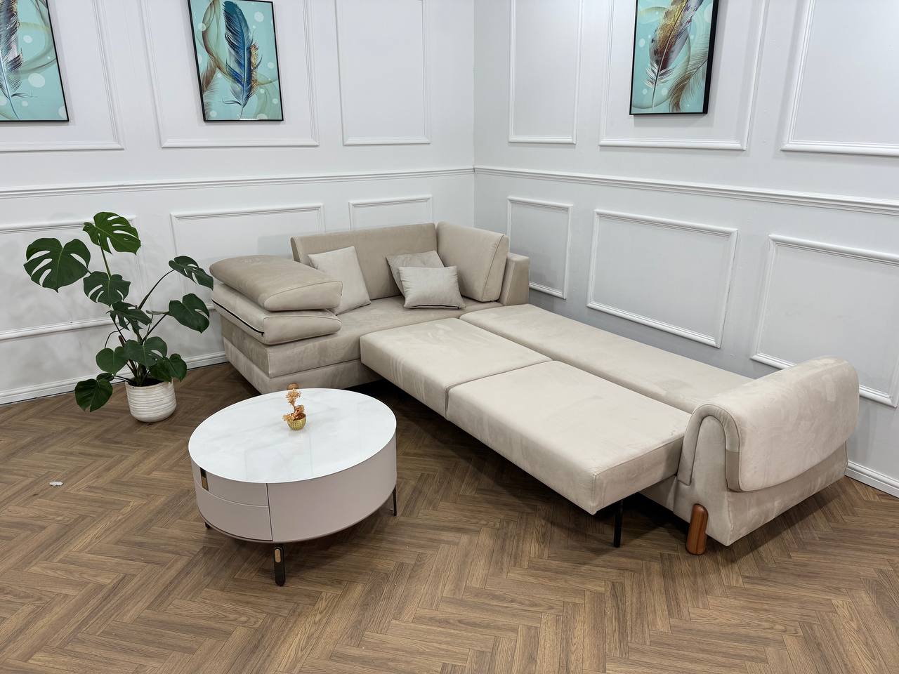 Lavender Corner Sofa bed storage