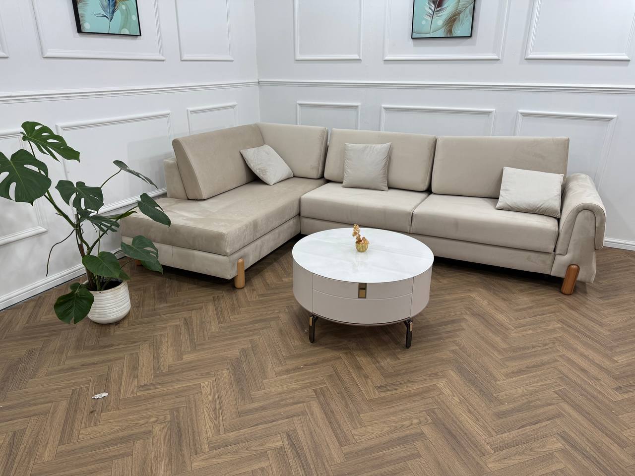 Lavender Corner Sofa bed storage