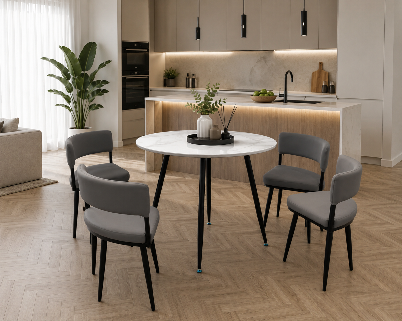 Oliver Nesting Dining Table set Round