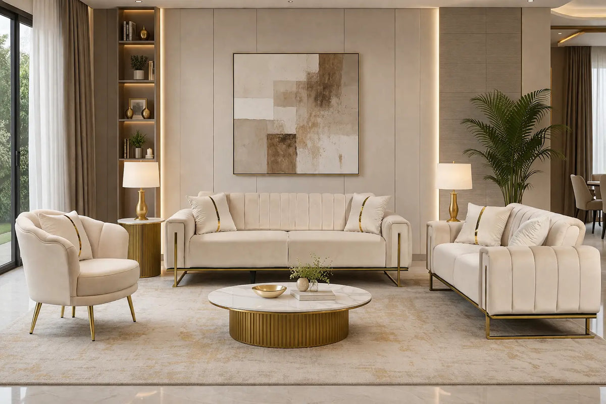 Gold London Luxury Living Collection Q&P Furniture