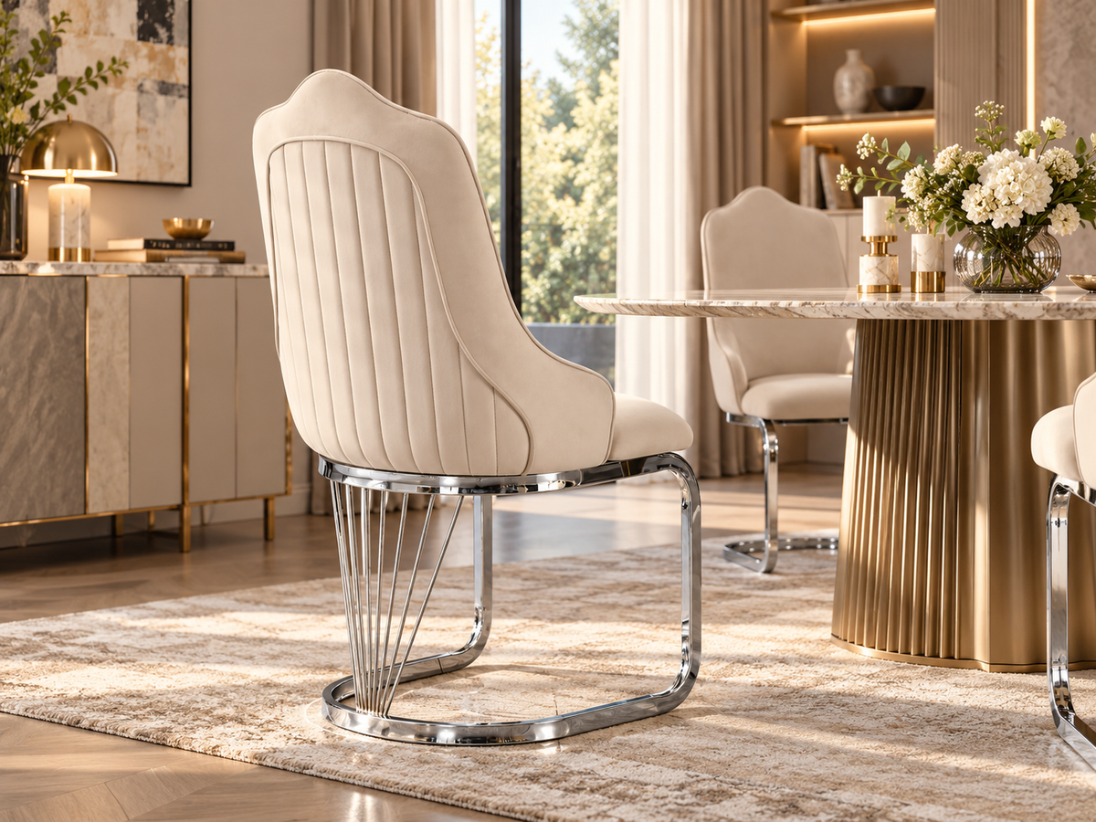 Lumia Luxury Extendable Dining Table Set with King Chairs