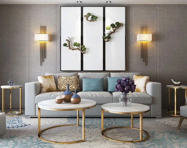 Halo Coffee Table Set-GOLD CERMIC