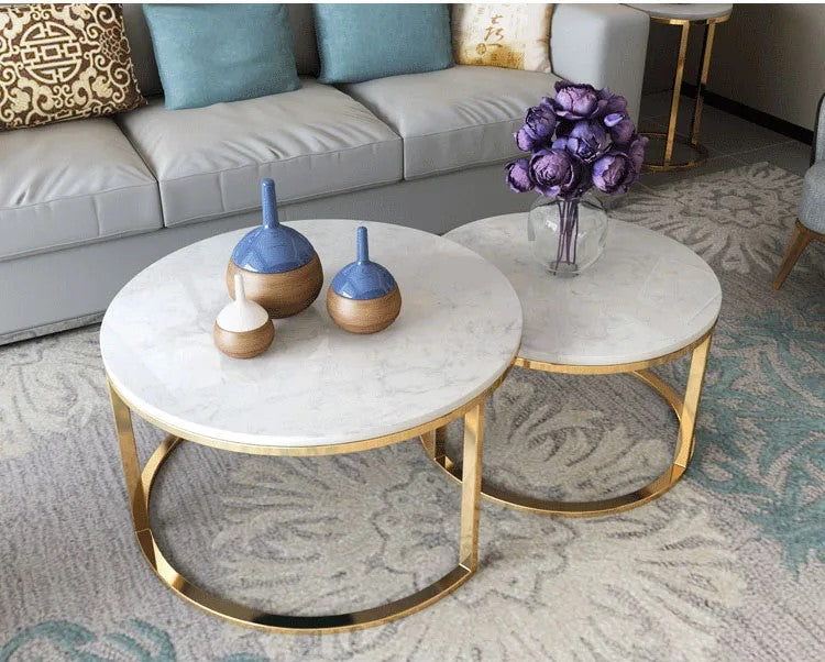 Halo Coffee Table Set-GOLD CERMIC