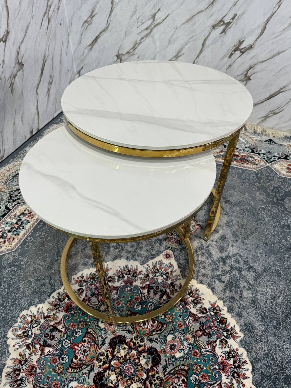 Halo Coffee Table Set-GOLD CERAMIC