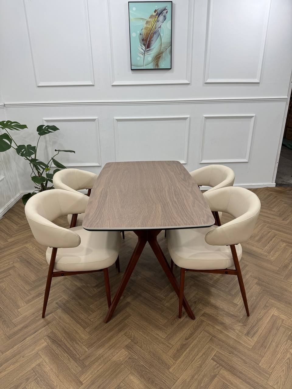 Zeno Dining Set-Beige
