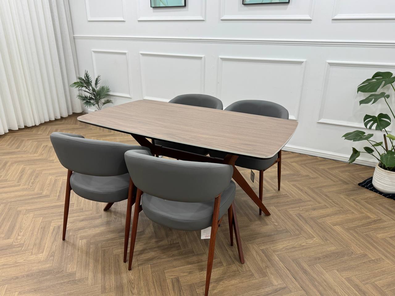 Zeno Dining Set-Dark Grey