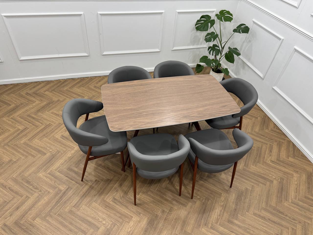 Zeno Dining Set-Dark Grey