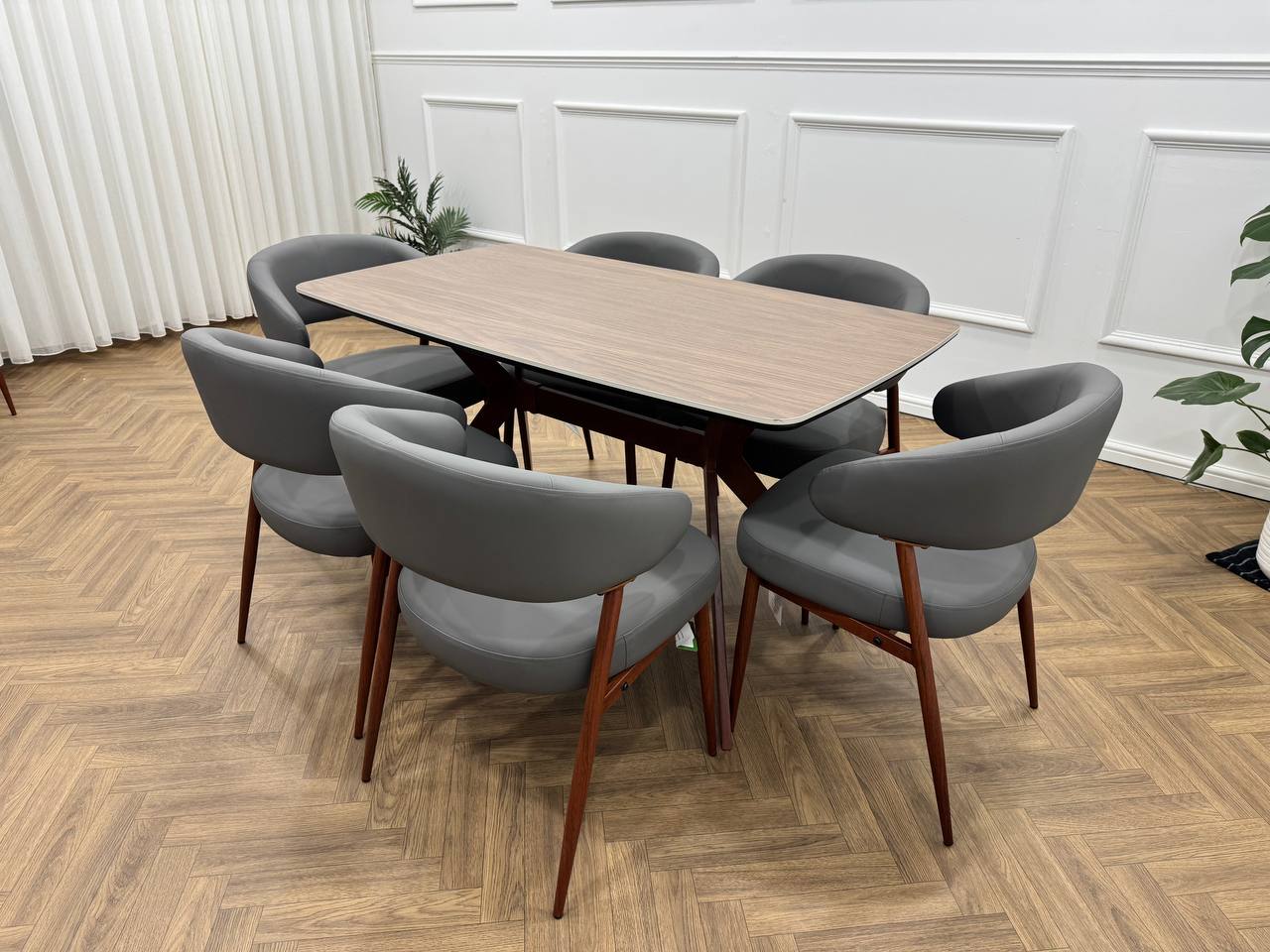 Zeno Dining Set-Dark Grey