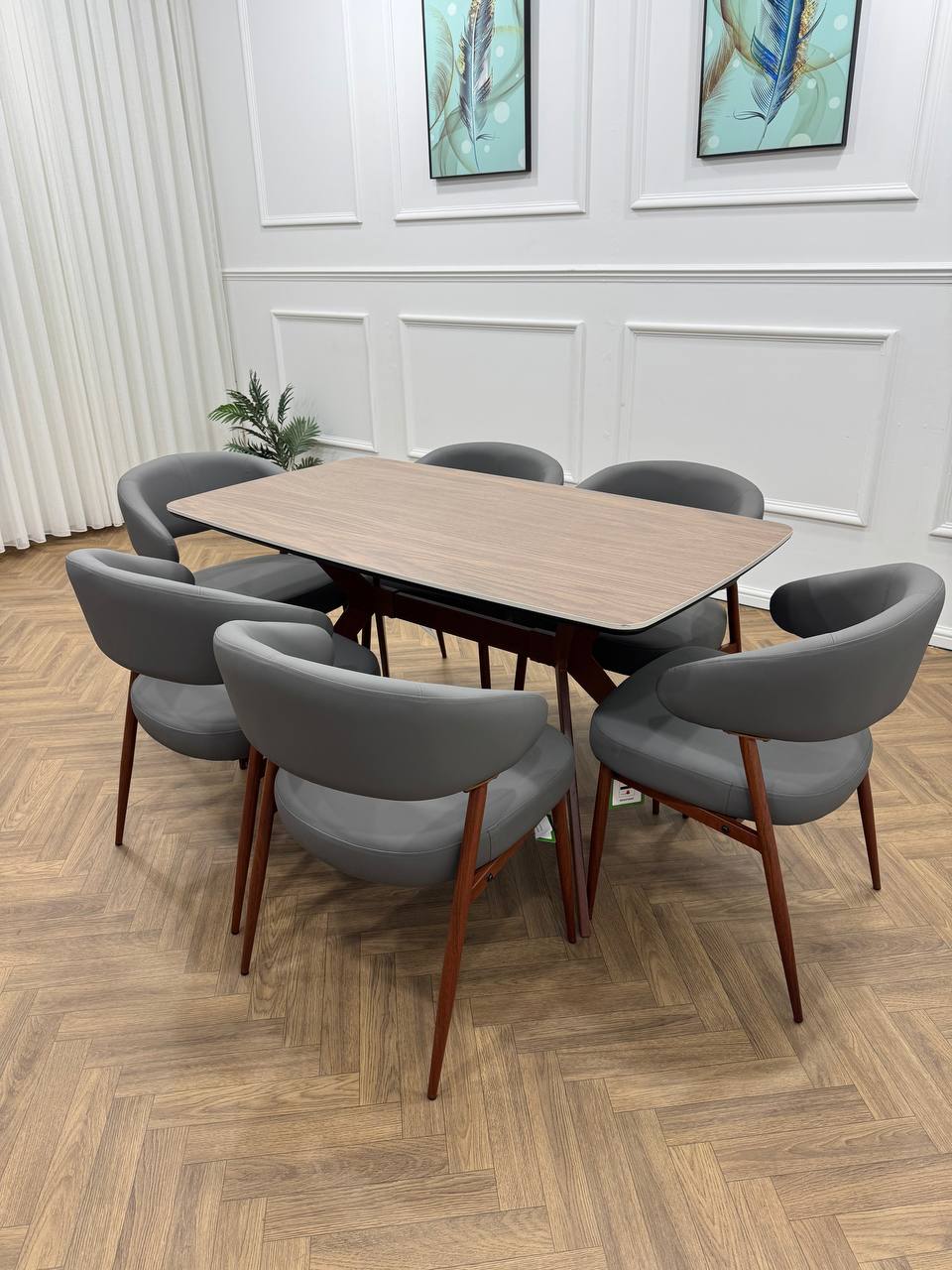 Zeno Dining Set-Dark Grey