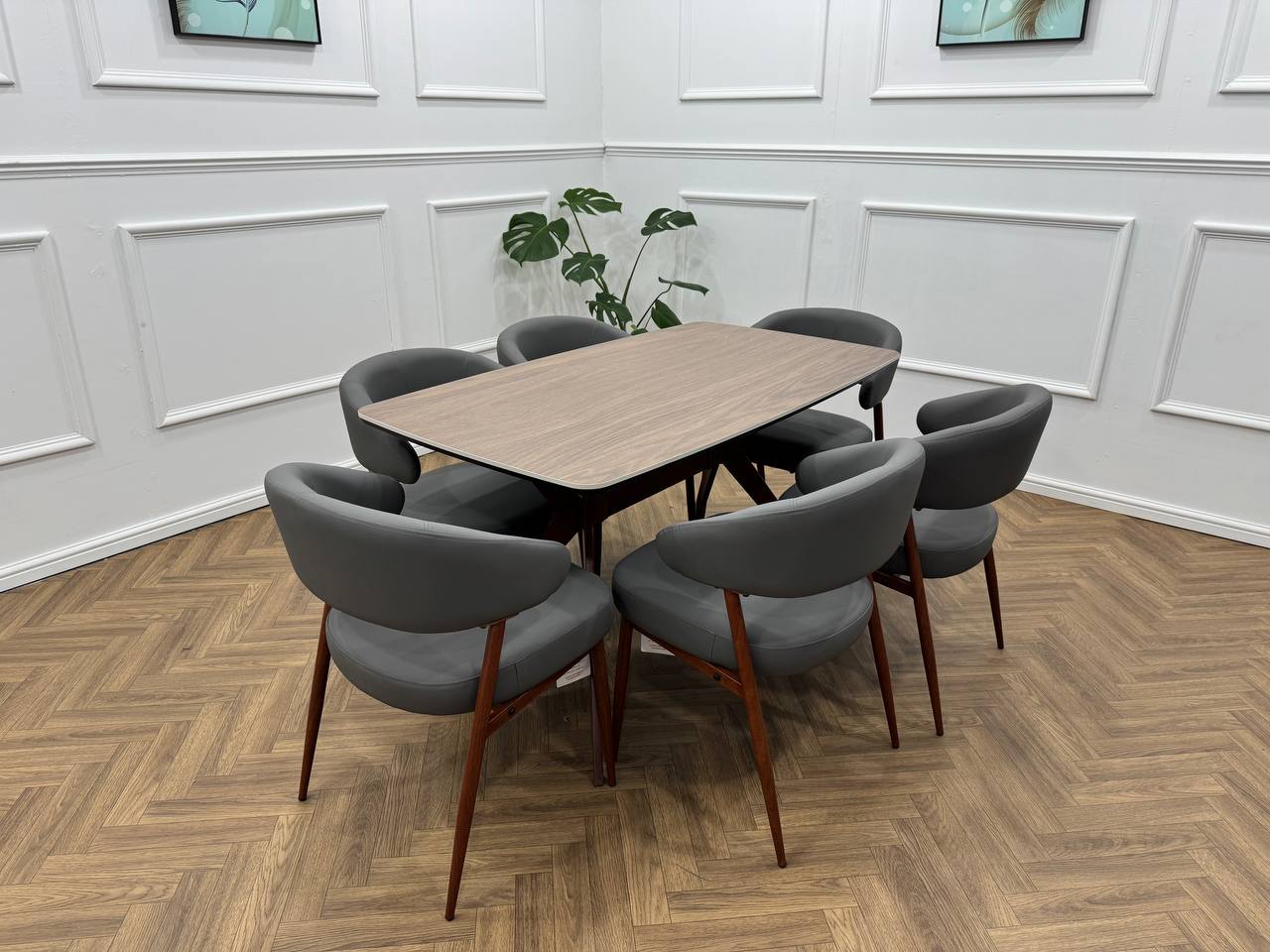 Zeno Dining Set-Dark Grey