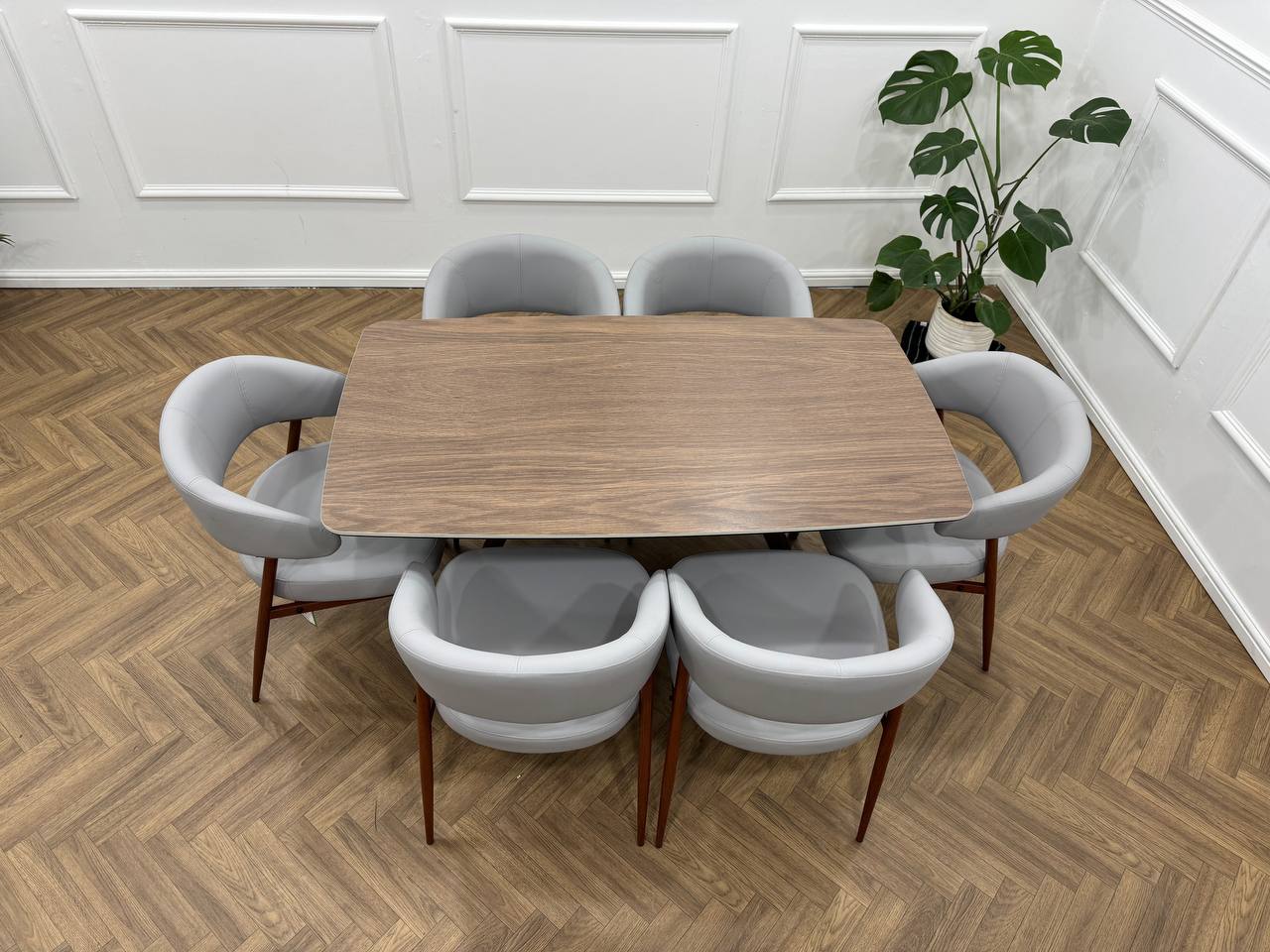 Zeno Dining Set-Light Grey