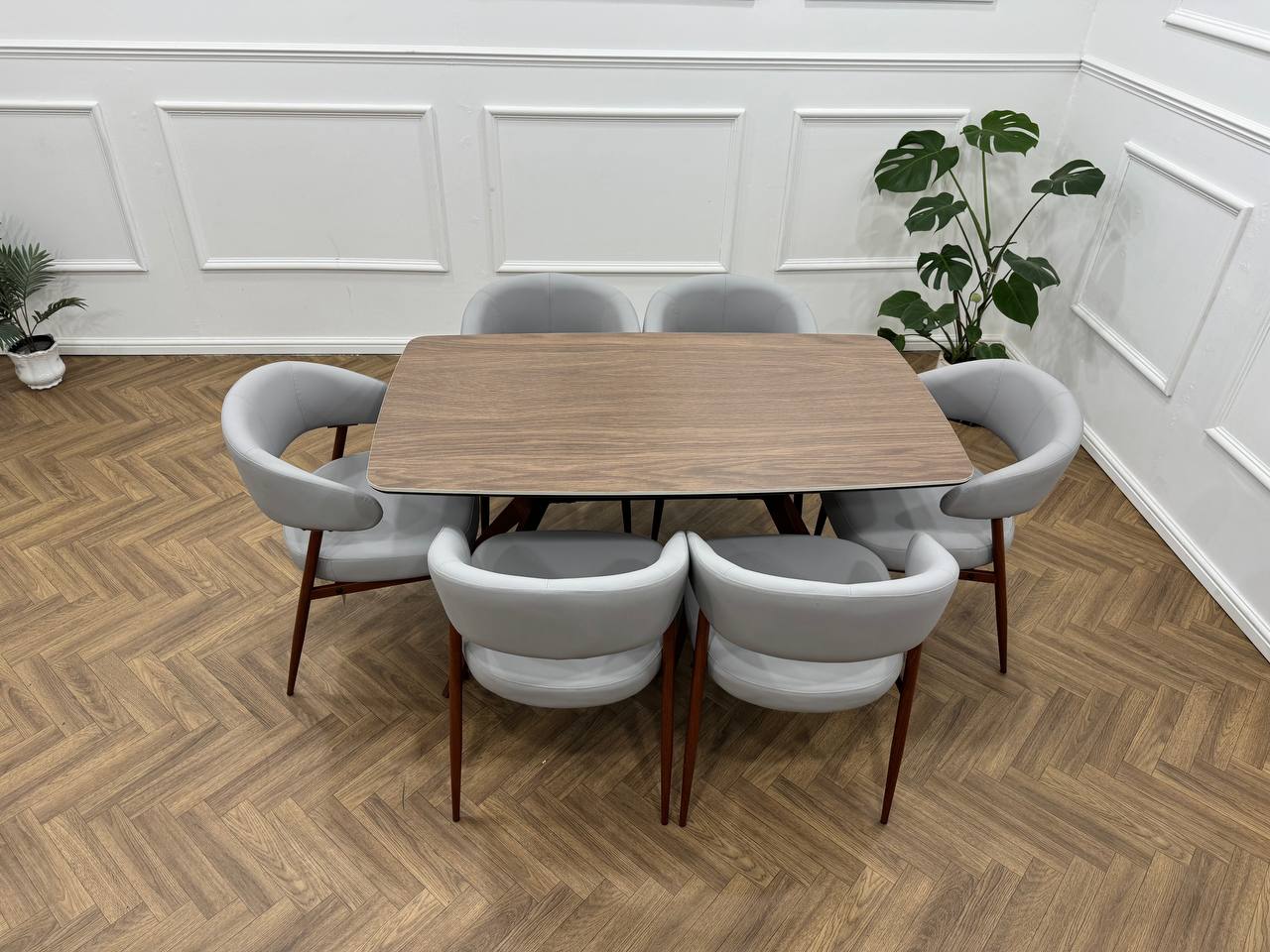 Zeno Dining Set-Light Grey