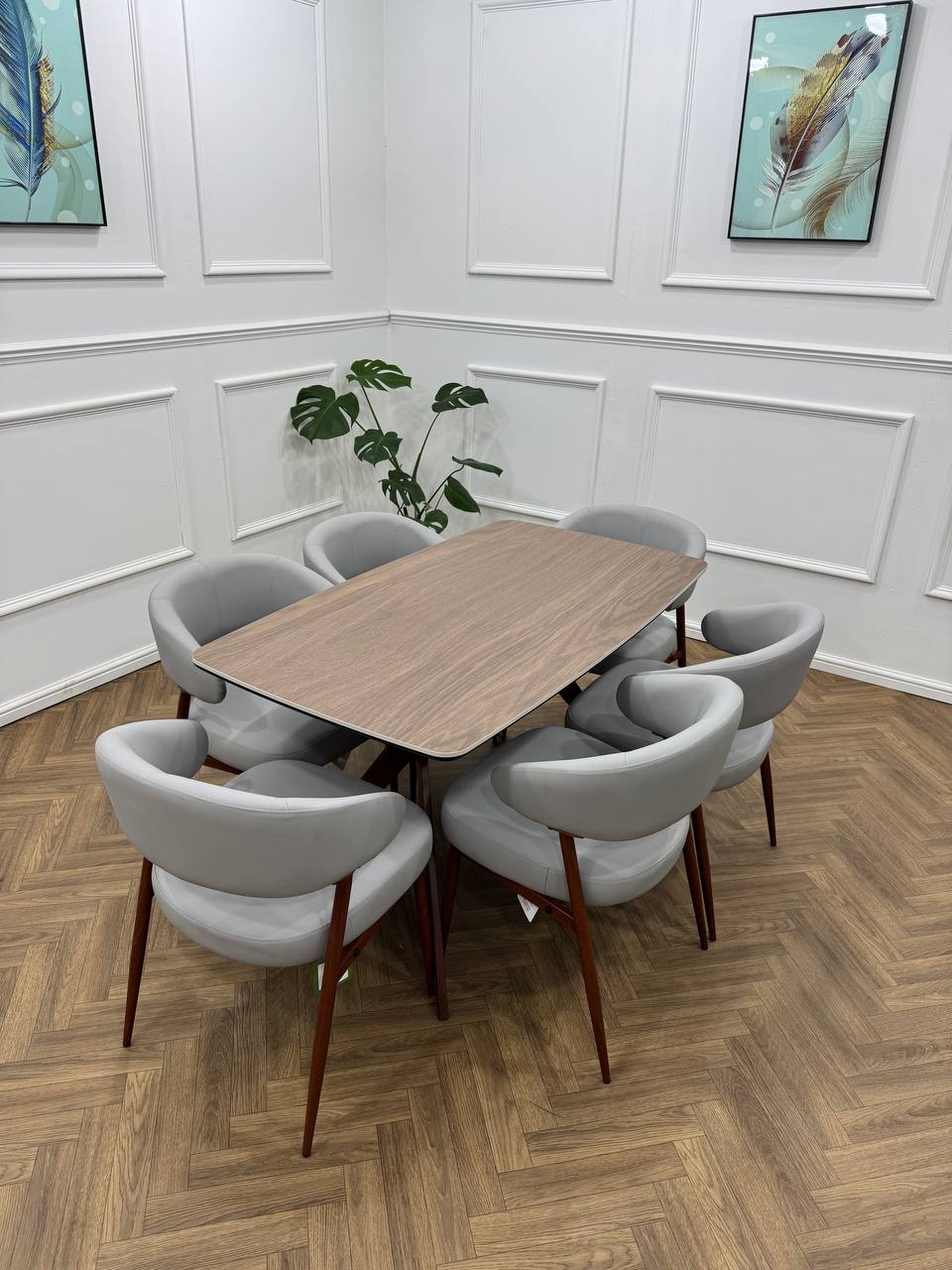 Zeno Dining Set-Light Grey