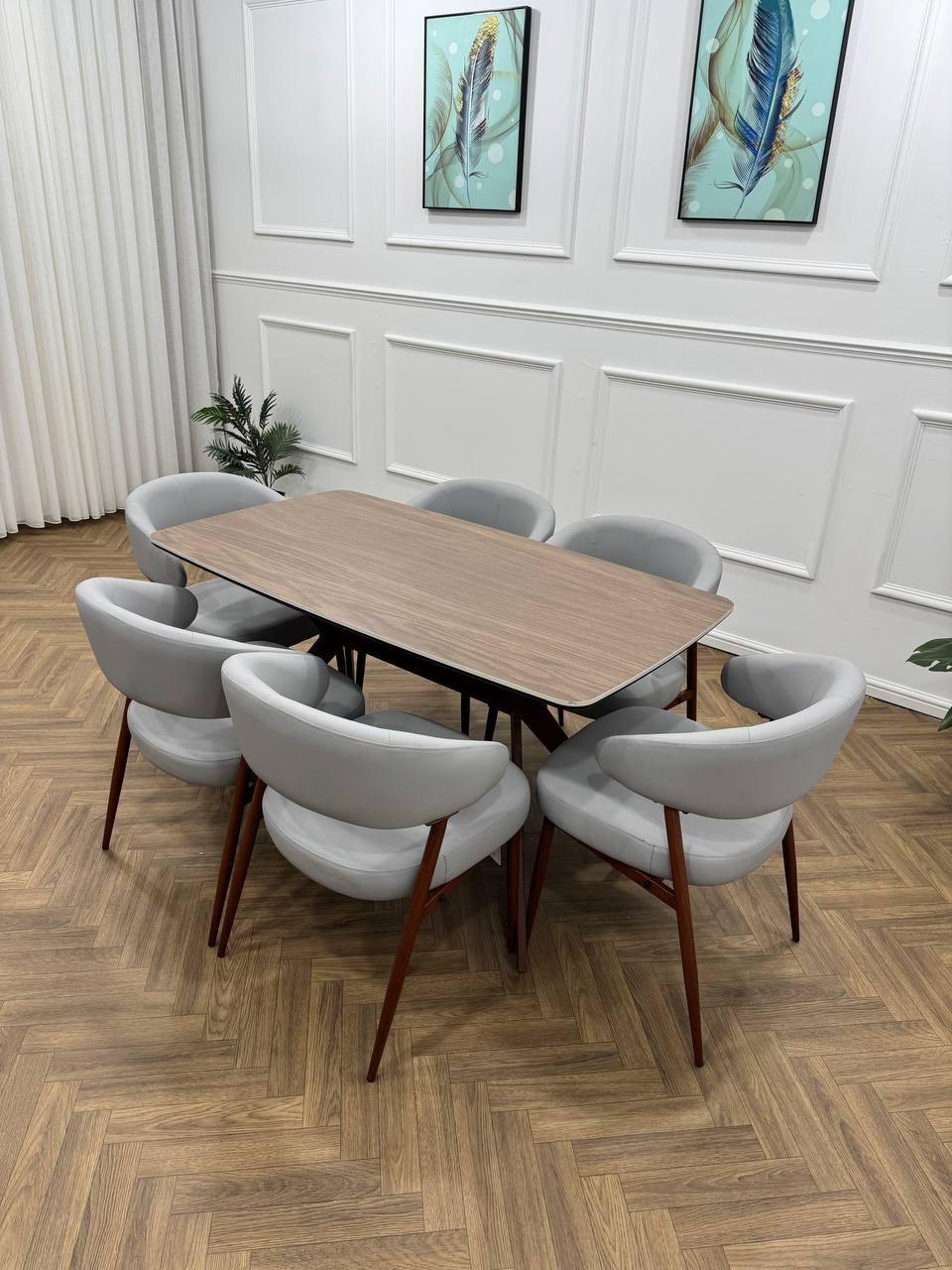 Zeno Dining Set-Light Grey