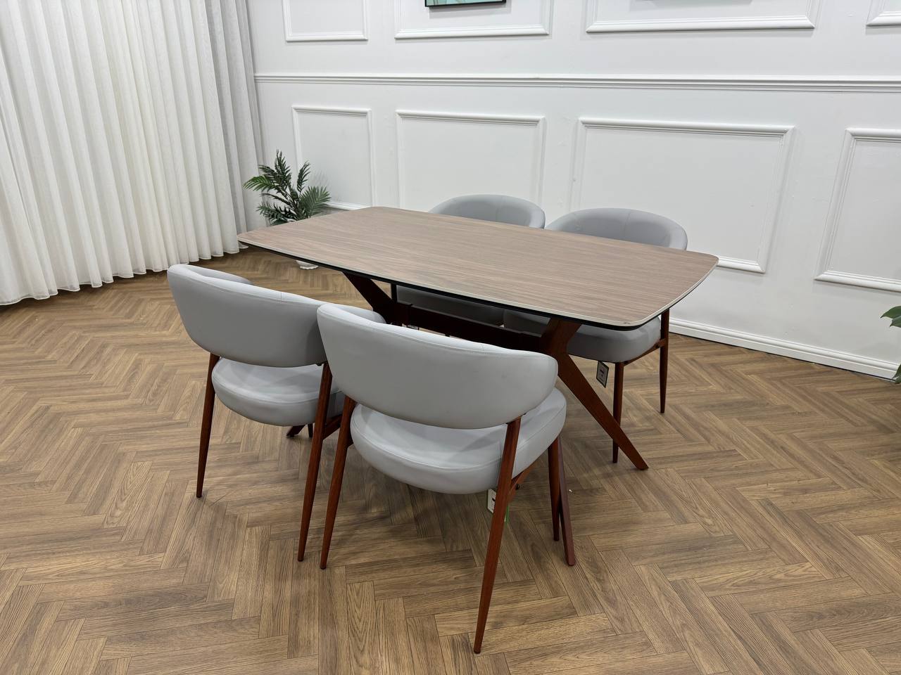 Zeno Dining Set-Light Grey