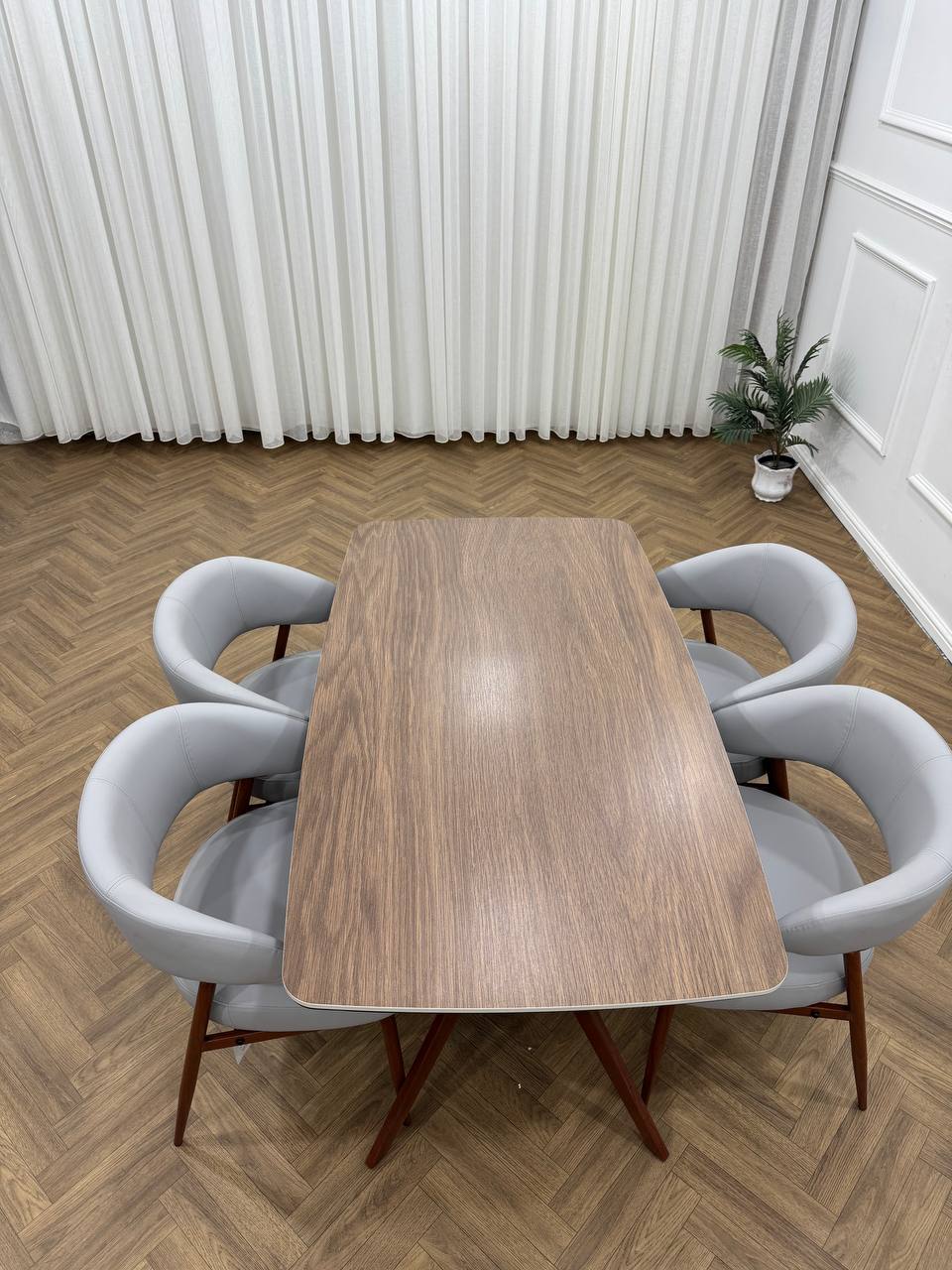 Zeno Dining Set-Light Grey