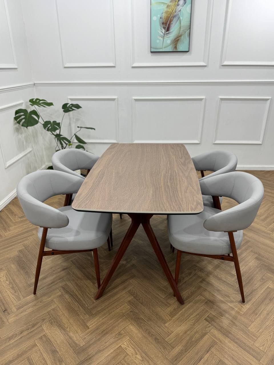 Zeno Dining Set-Light Grey
