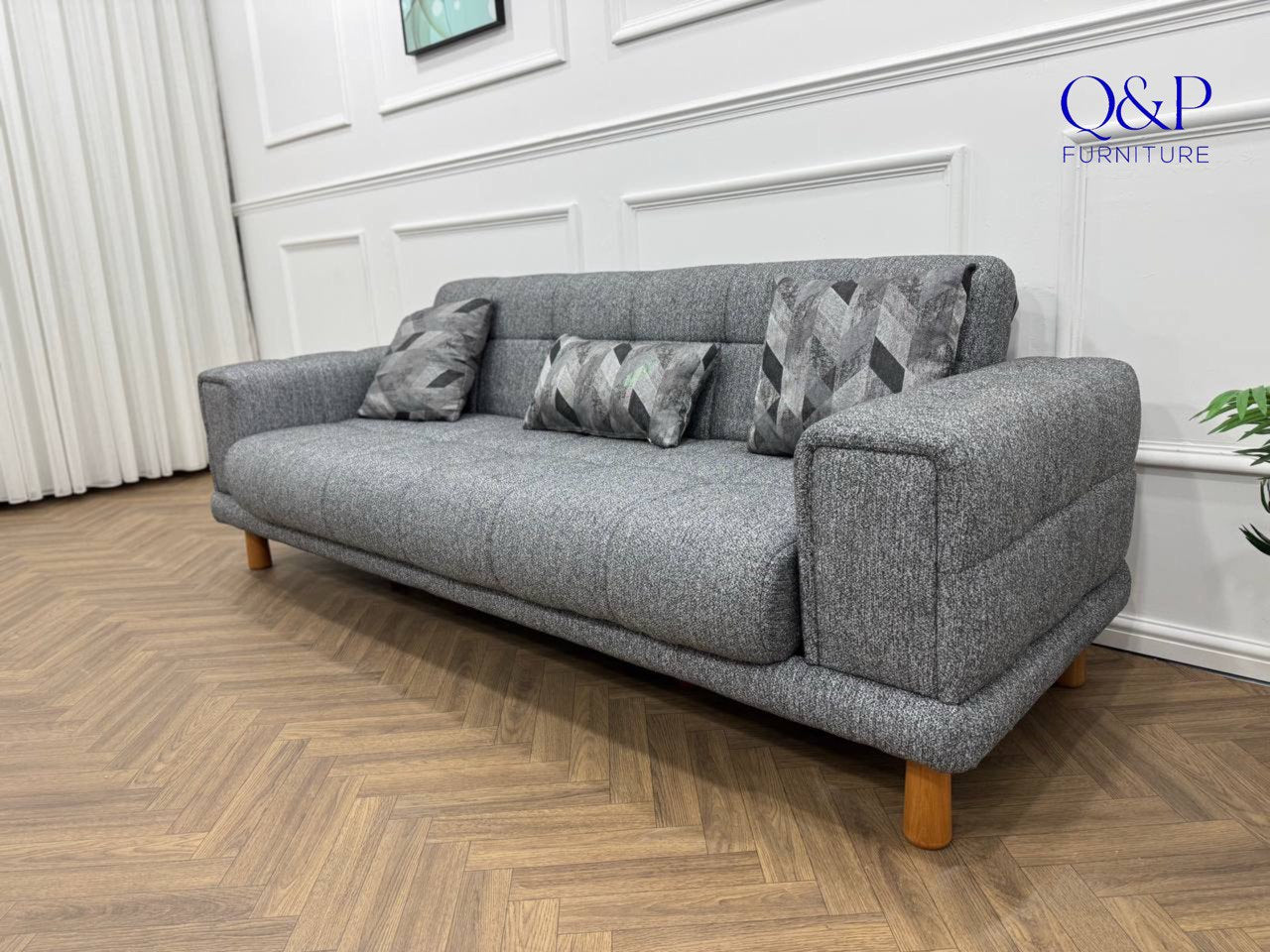 FLORA SOFA SET-VELVET/COTTON