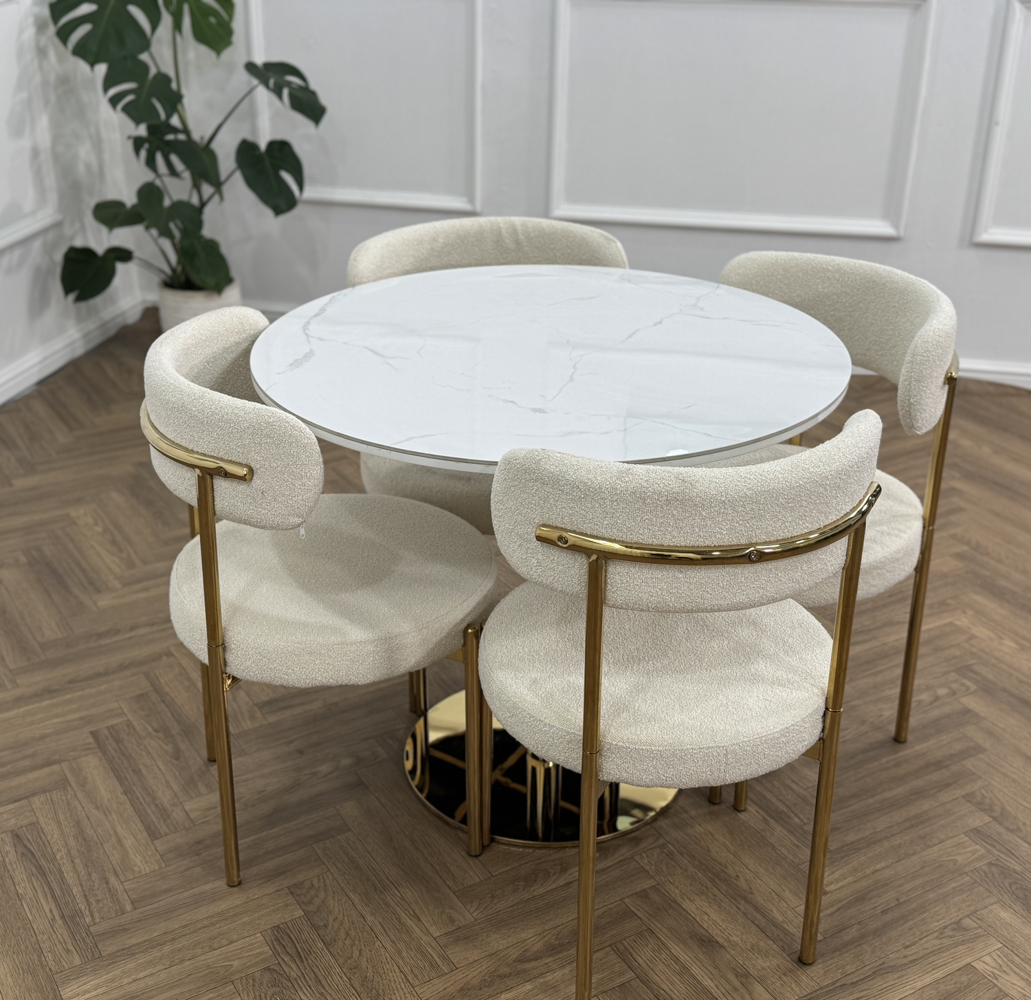 Luxe Round Dining Table Gold