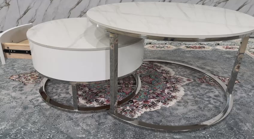 Opal Nesting Coffee Table-Silver