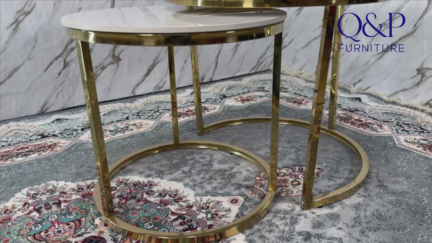 Halo Coffee Table Set-GOLD CERMIC