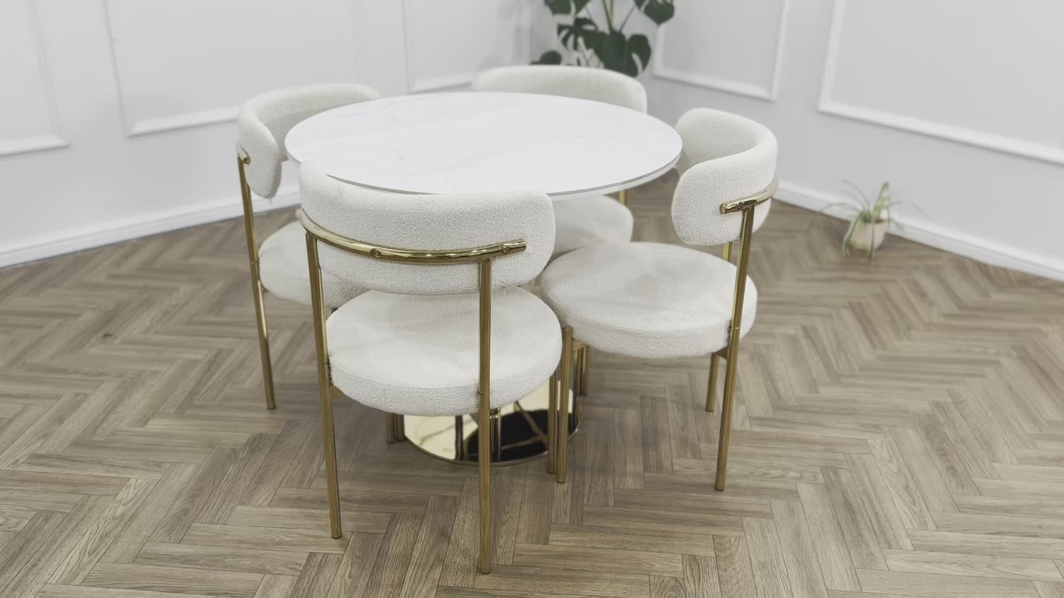 Luxe Round Dining Table Gold