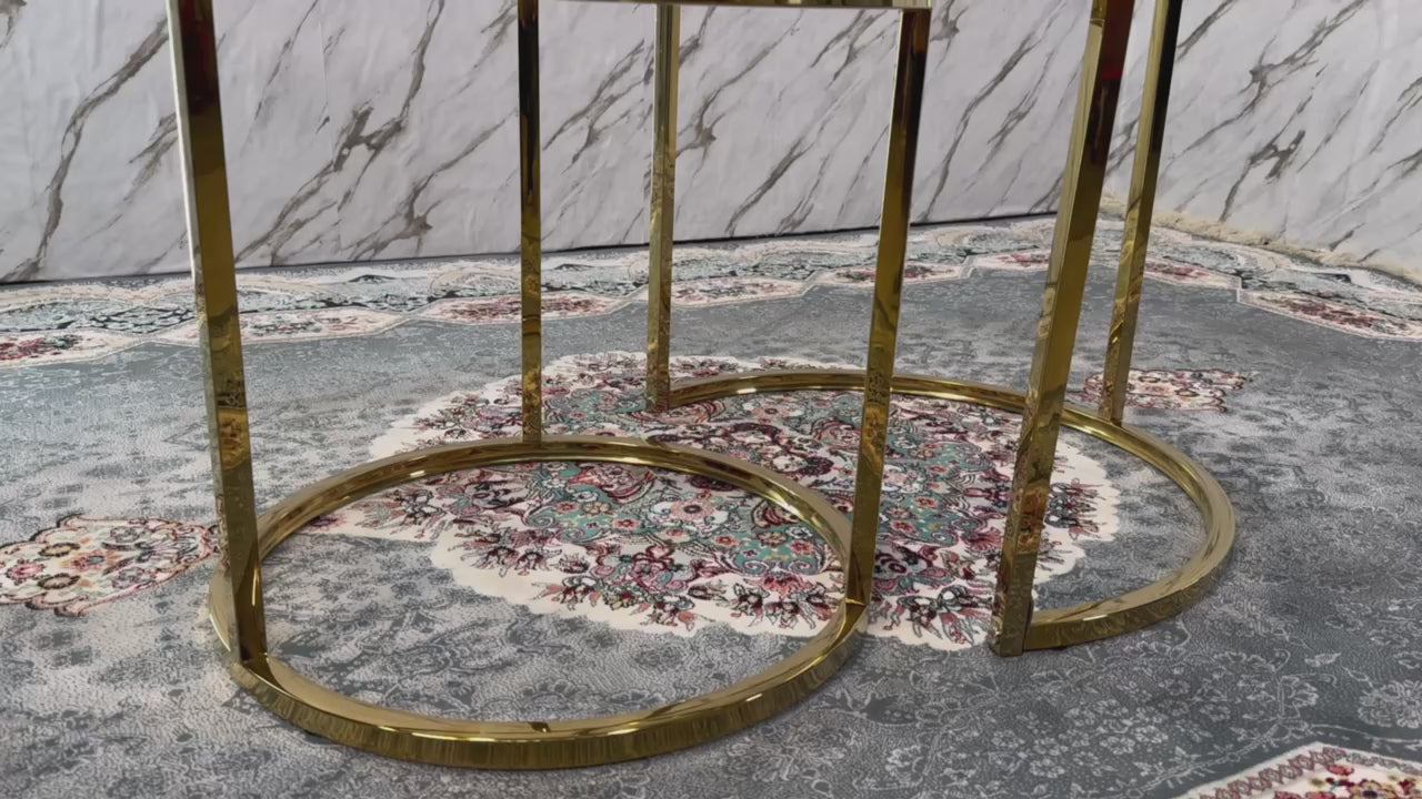 Halo Coffee Table Set-GOLD CERMIC