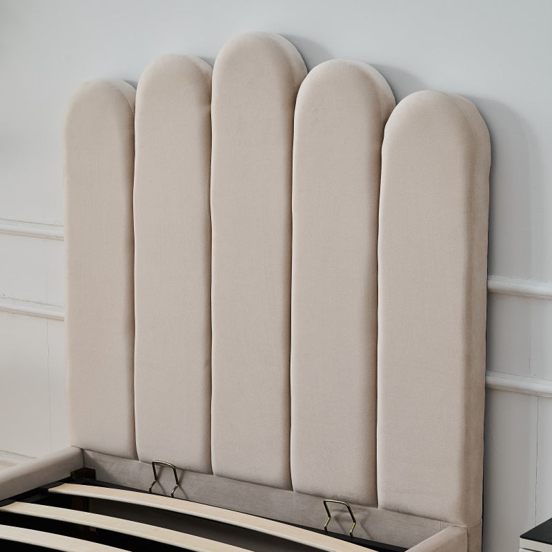 Q&P Furniture Crown Bed with Storage,
Crown bed with storage solutions,
Luxury bed with built-in storage,
Space-saving storage bed,
Elegant storage bed for modern bedrooms